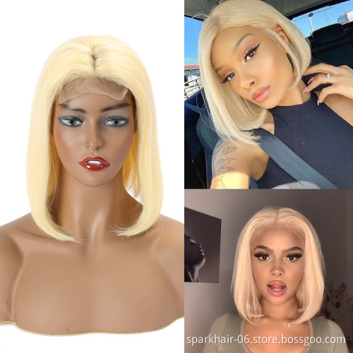 613 Closure Wigs For Black Women Human Hair Virgin Cuticle Aligned Hair Blond Hd Lace Front Wig Straight 613 Full Lace Wigs